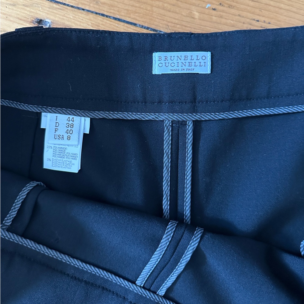 Brunello Cucinelli black trouser pants size 8